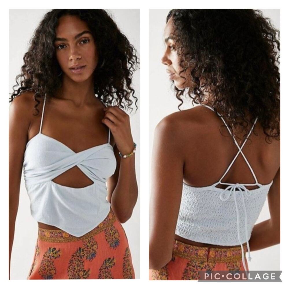 Jens Pirate Booty Free People White Gauzy Toy Machine Top Cropped Size XL